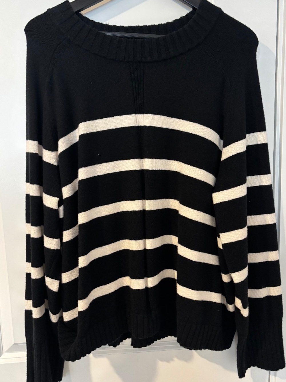 Express Striped Crew Neck Wide Sleeve Sweater